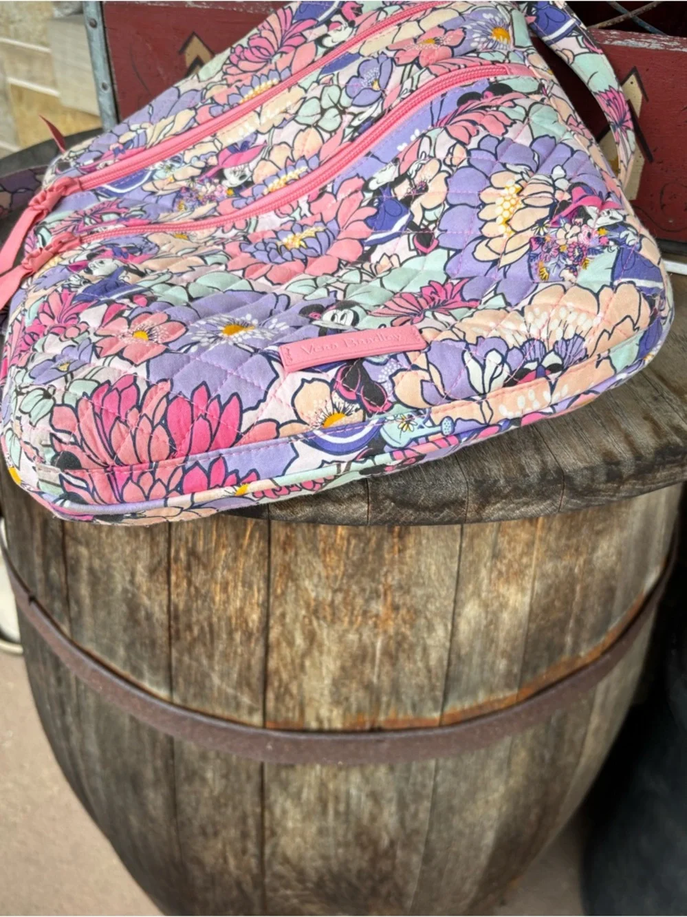 Vera Bradley x Disney Triple Zip Hipster Crossbody Bag Minnie’s Garden Party